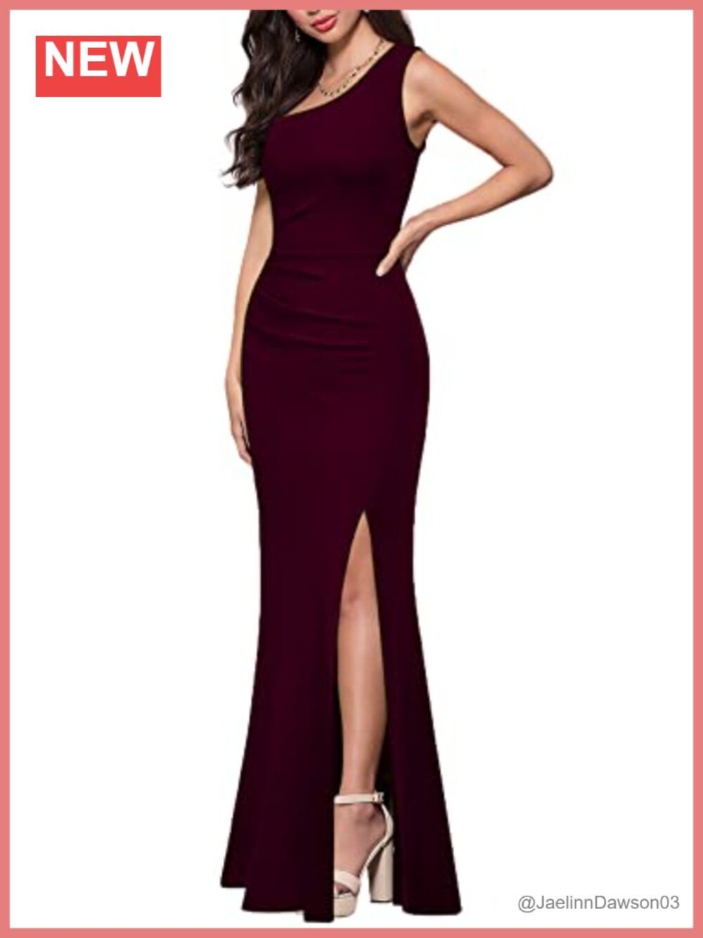 One Shoulder Sleeveless Bodycon Mermaid Maxi Formal Cocktail Dress